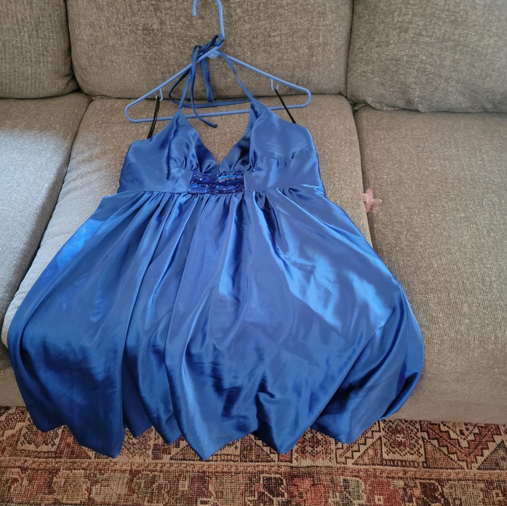 Blue Let's prom dress #3759
